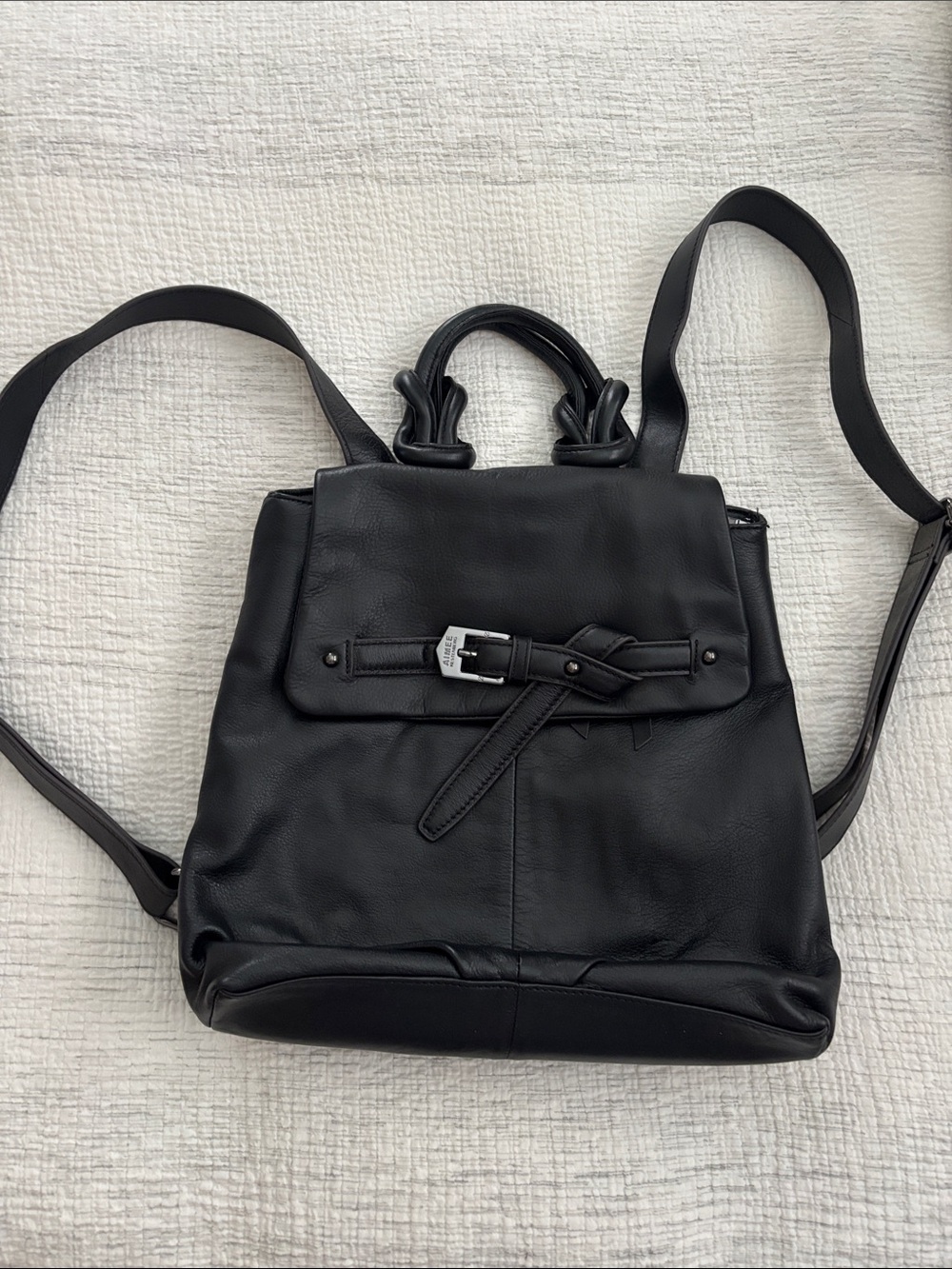 Aimee Kestenberg Black Leather Convertible Backpack